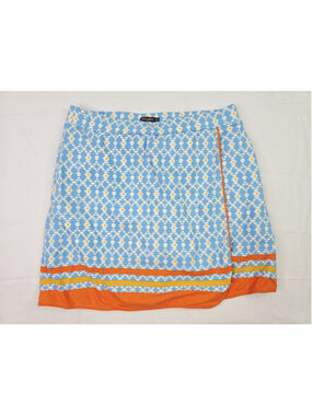 J. McLaughlin Sky Blue and Orange Printed Skort